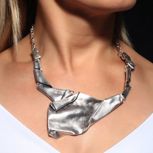 Boho jewelry, Silver jewelry, Ethnic jewelry, Statement necklace - Picture 3 of 6